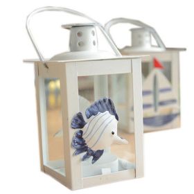Modern Mediterranean Style Candle Lantern Metal Candle Holder,1 Pc(Random Style)