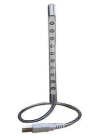LED Light,12 LED USB Lamp,Flexible Light,Laptops Light(Silver With Touch Switch)