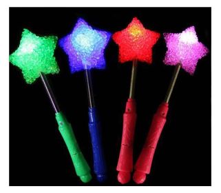 Set of 4 Light Sticks, Light up Toys Glow Stick Party Favors, Stars [Multicolor]
