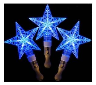 Set of 3 Light Sticks, Light up Toys Glow Stick Party Favors, Stars [Blue]
