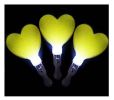 Set of 3 Light Sticks, Light up Toys Glow Stick Party Favors, Heart [Yellow]