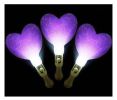 Set of 3 Light Sticks, Light up Toys Glow Stick Party Favors, Heart [Purple]