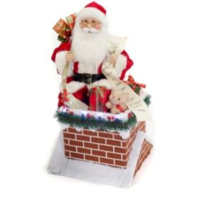 GT 18"H Santa on Lit Chimney