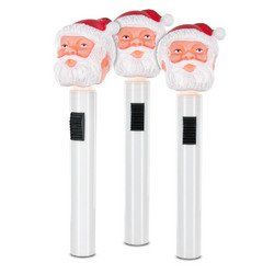 Classic Santa Molded Head Flashlight - Set of 3