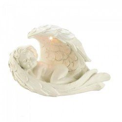 Solar Peaceful Cherub Figurine